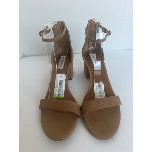 NWT Steve Madden Irenee Tan Leather Ankle Straps Low Heel Sandals Sz 11 - Picture 3 of 9
